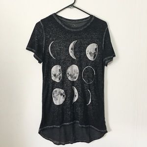 Moon phase graphic t-shirt